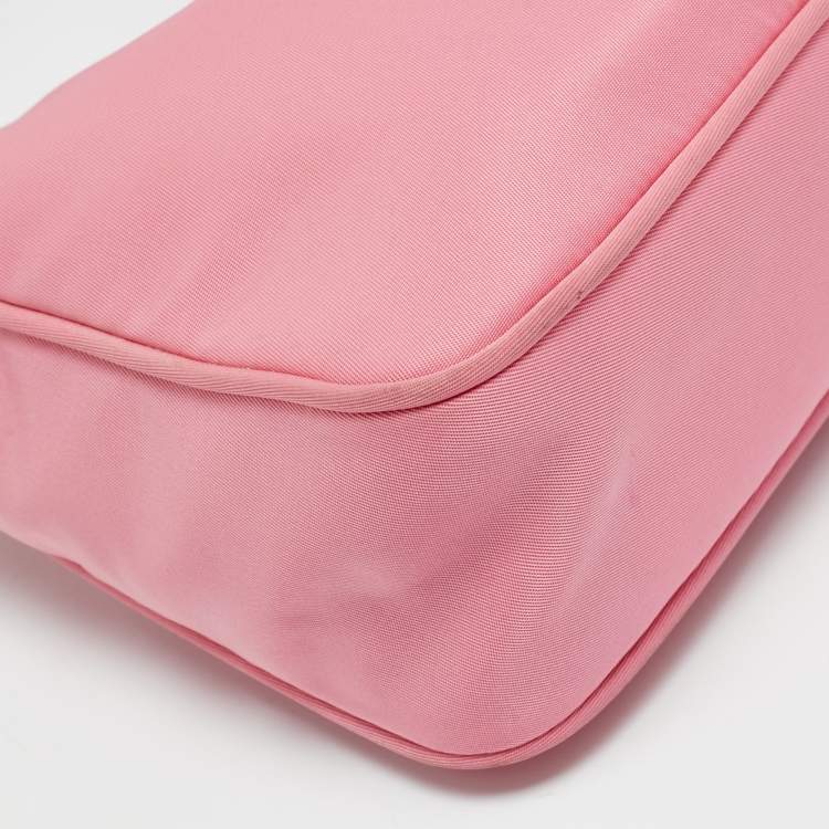 Pre Owned Prada Re-Edition 2000 Pink Nylon Shoulder Bag
