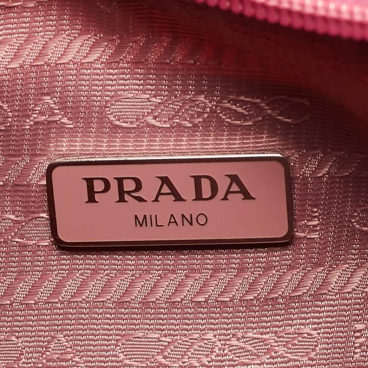 Pre Owned Prada Re-Edition 2000 Pink Nylon Shoulder Bag