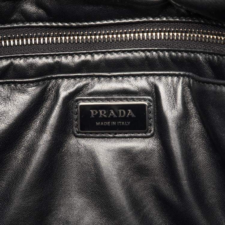 Pre Owned Prada Black Large Quilted Nappa Padded Tote