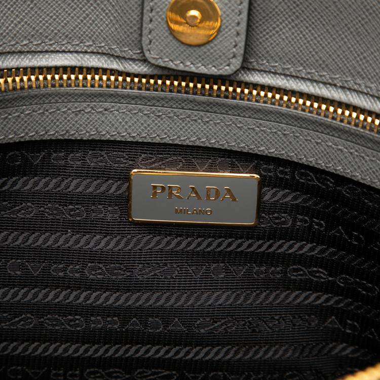 Pre Owned Prada Black Medium Bicolor Saffiano Lux Galleria Satchel