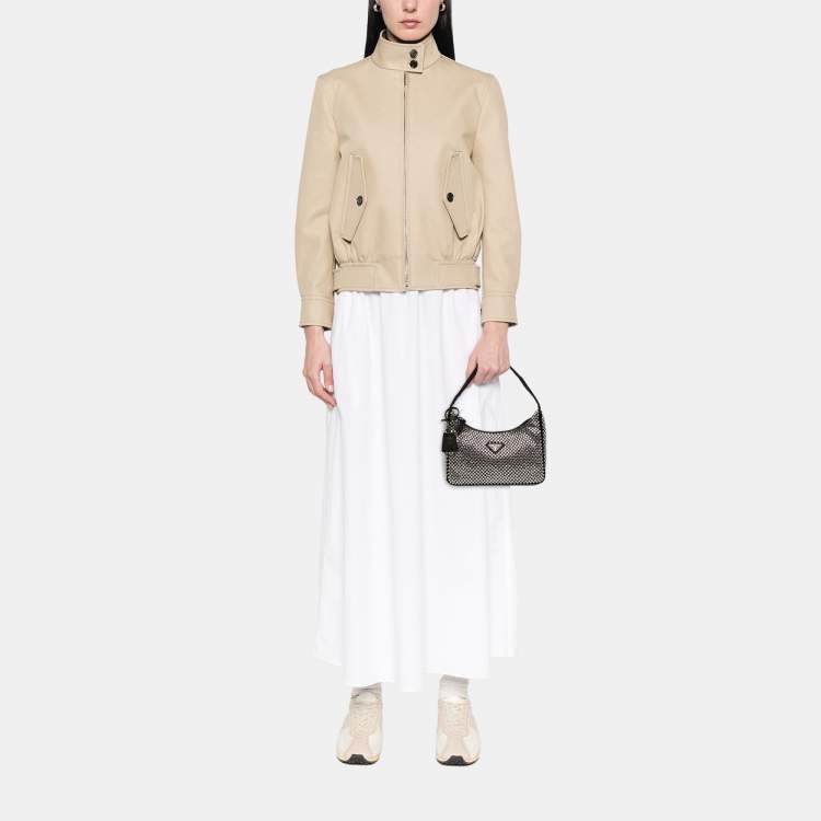 Pre Owned Prada Black Mini Satin Crystal Re Edition 2000 Shoulder Bag