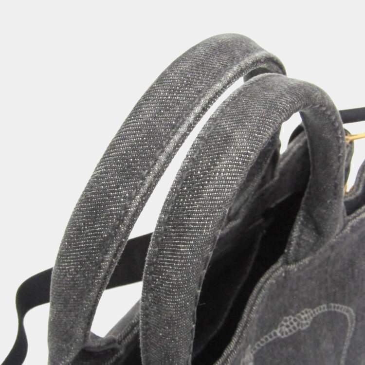 Pre Owned Prada Canapa S Size Canvas Shoulder Bag Tote Bag Black