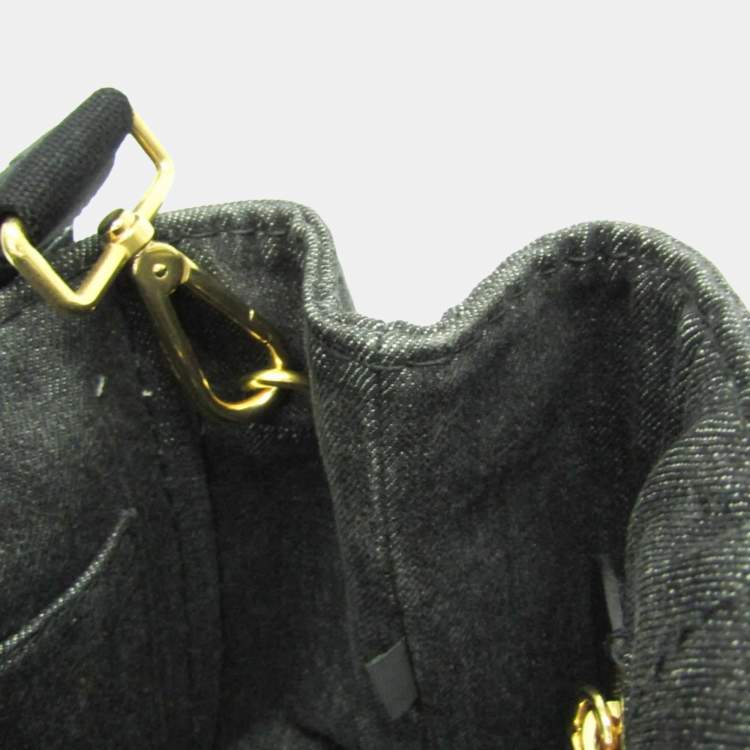 Pre Owned Prada Canapa S Size Canvas Shoulder Bag Tote Bag Black