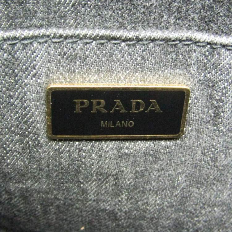 Pre Owned Prada Canapa S Size Canvas Shoulder Bag Tote Bag Black