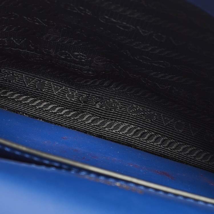 Pre Owned Prada Cahier Royal Blue/Black Leather Convertible Belt Bag