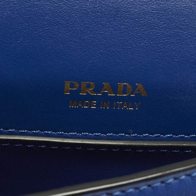 Pre Owned Prada Cahier Royal Blue/Black Leather Convertible Belt Bag