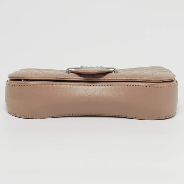 Pre Owned Prada Sidonie Beige Leather Flap Chain Crossbody Bag