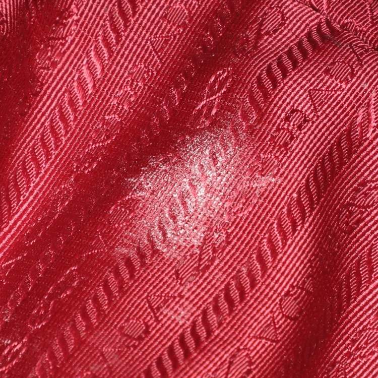 Pre Owned Prada Galleria Executive Burgundy Saffiano Leather Double Zip Tote