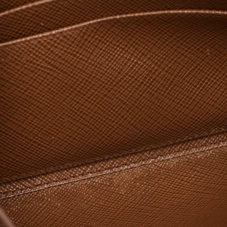 Pre Owned Prada Move Brown Saffiano Leather Envelope Wallet