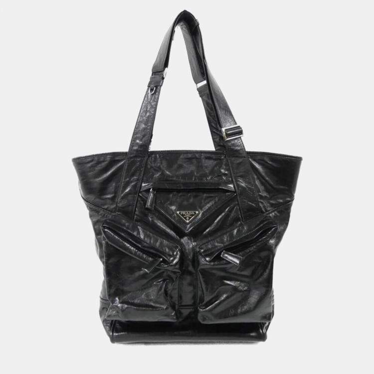 Pre Owned Prada Black Leather Handbag