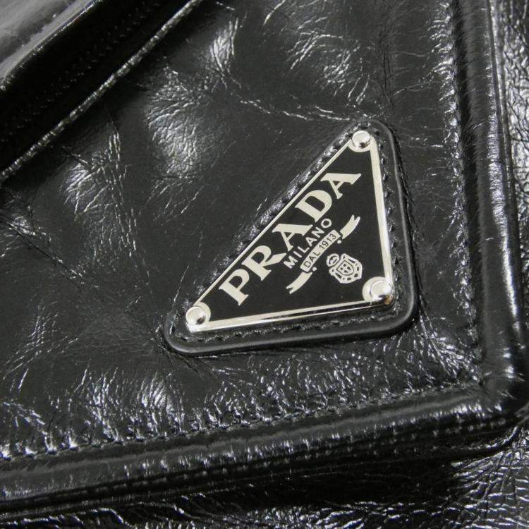 Pre Owned Prada Black Leather Handbag