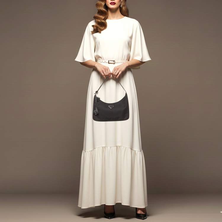 Pre Owned Prada Re-Edition 2000 Black Nylon Shoulder Bag