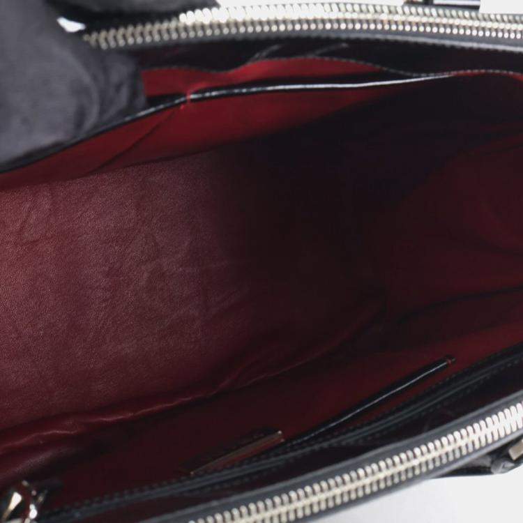 Pre Owned Prada Large Black Patent Galleria Double Zip Handbag