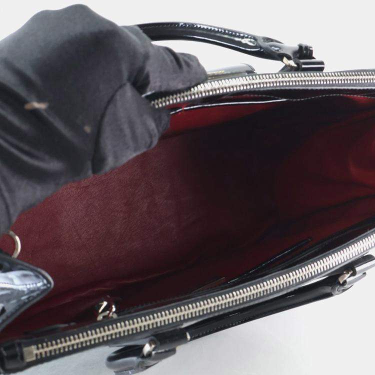 Pre Owned Prada Large Black Patent Galleria Double Zip Handbag