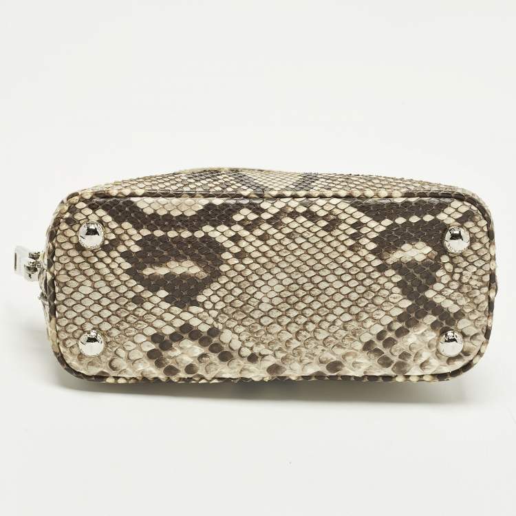 Pre Owned Prada Promenade Mini Beige Python Satchel