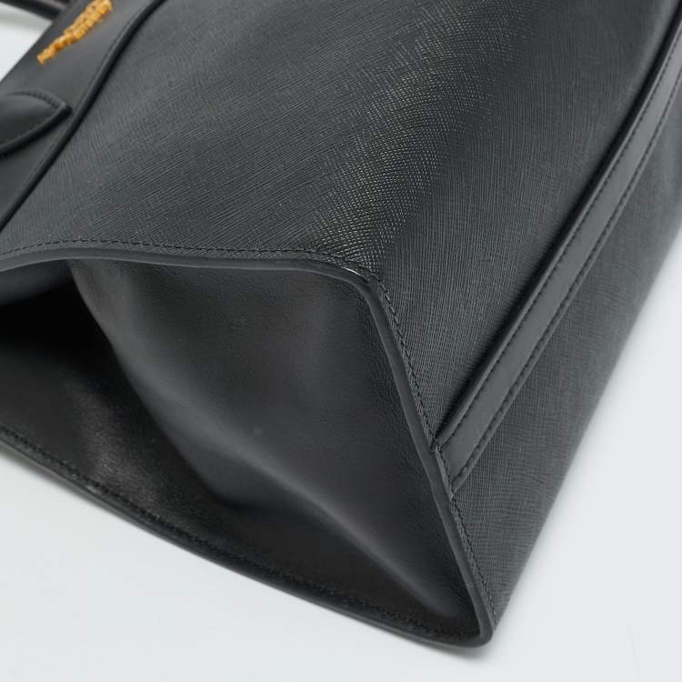 Pre Owned Prada Esplanade Black Saffiano Lux and City Leather Tote