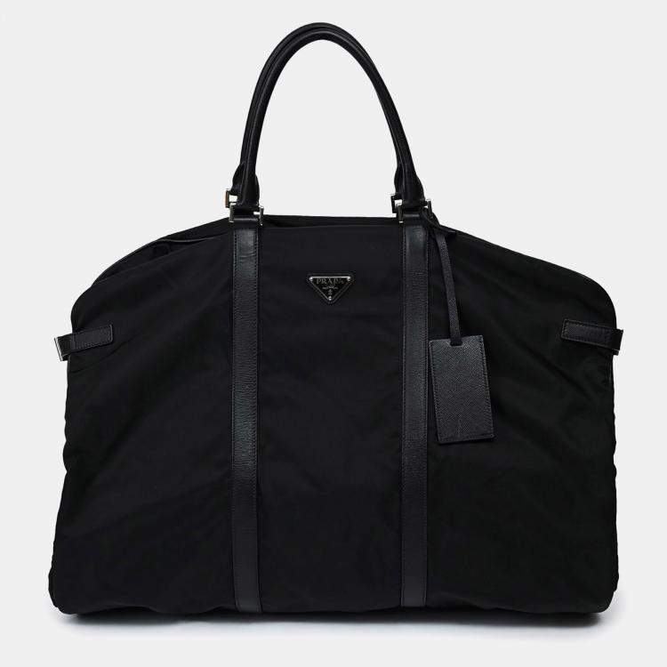 Pre Owned Prada Enameled Nylon Triangle Garment Bag