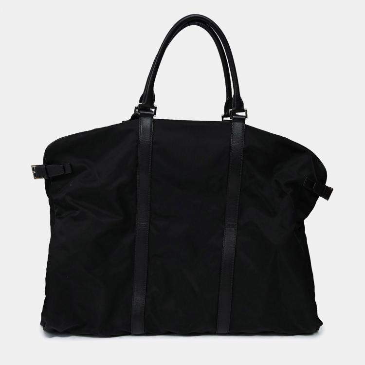 Pre Owned Prada Enameled Nylon Triangle Garment Bag