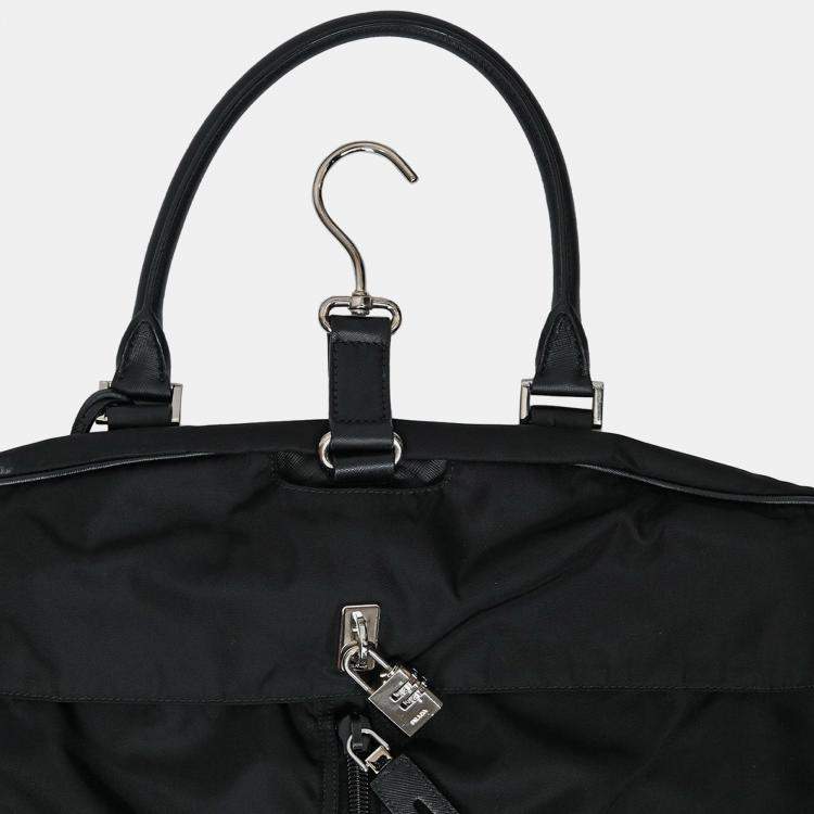 Pre Owned Prada Enameled Nylon Triangle Garment Bag