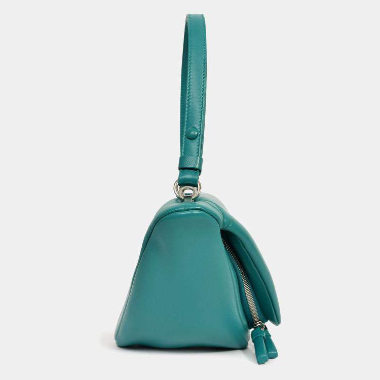 Pre Owned Prada 2021 Green Padded Nappa Grace Lux Triangle Crossbody Bag