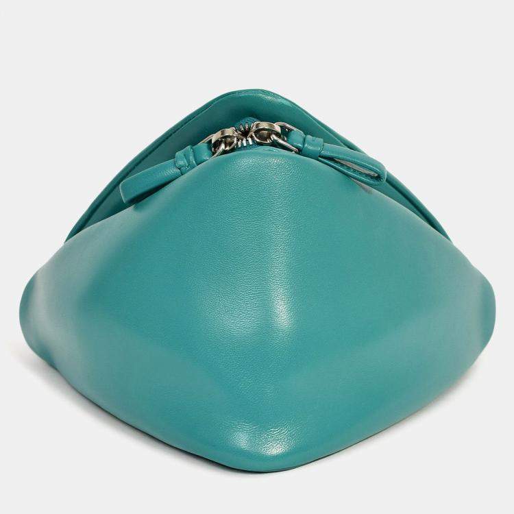 Pre Owned Prada 2021 Green Padded Nappa Grace Lux Triangle Crossbody Bag