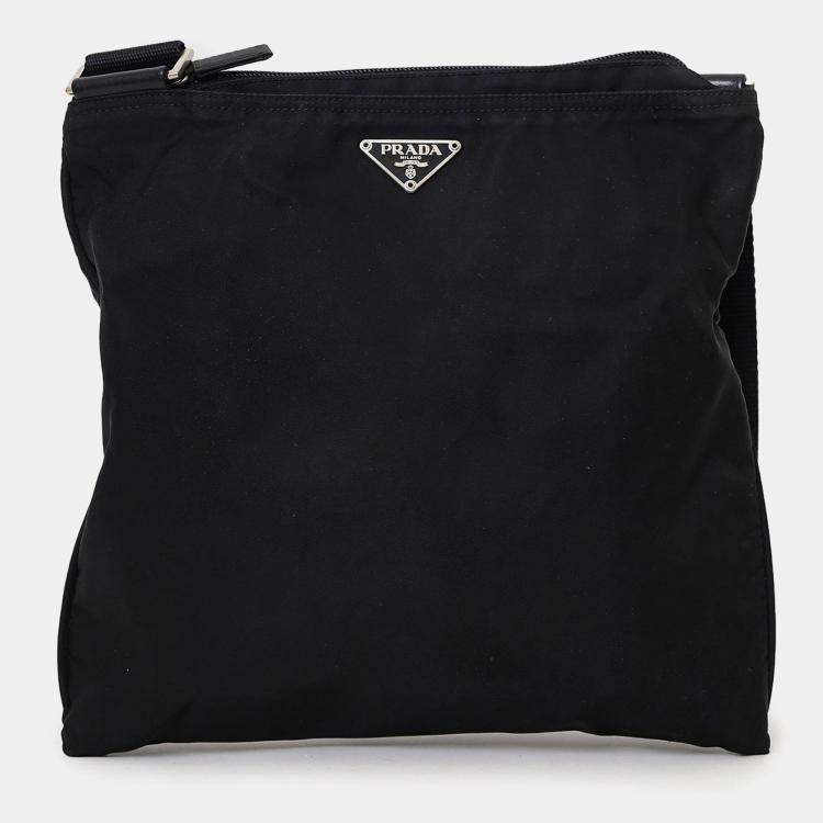 Pre Owned Prada Black Nylon Messenger Bag
