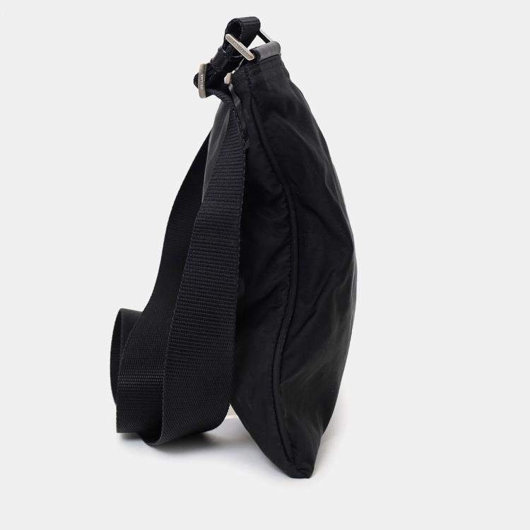 Pre Owned Prada Black Nylon Messenger Bag