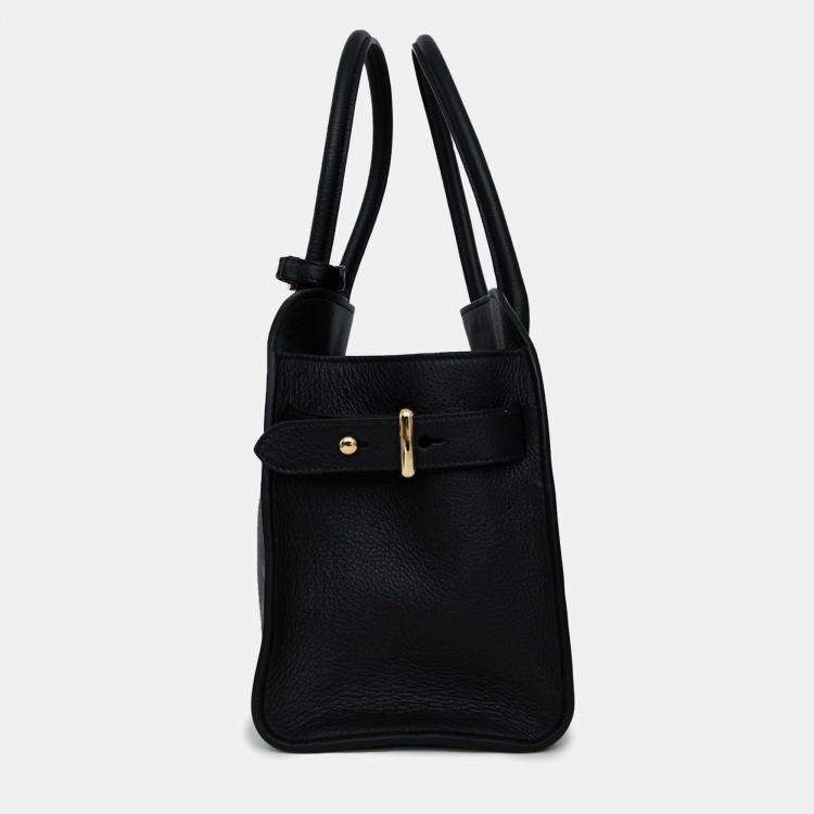 Pre Owned Prada Black Leather Medium Tote Bag