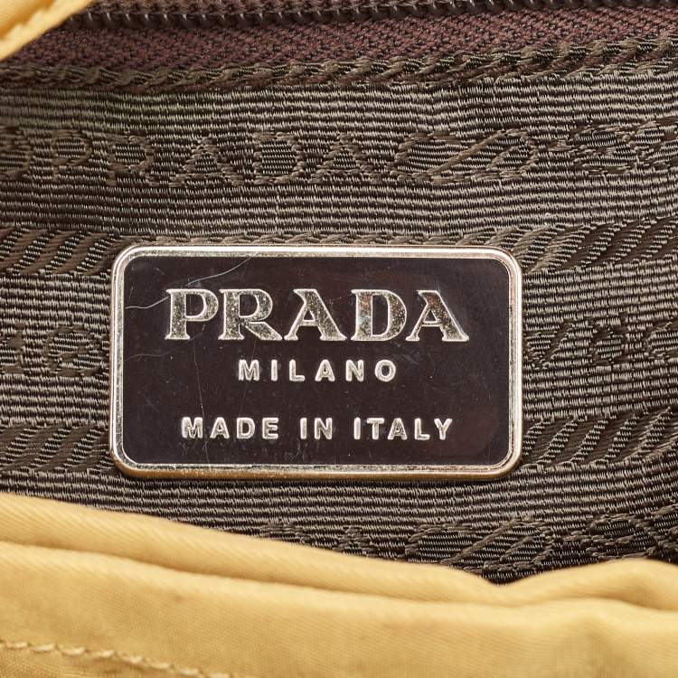 Pre Owned Prada Tessuto Yellow Nylon Shopper Tote