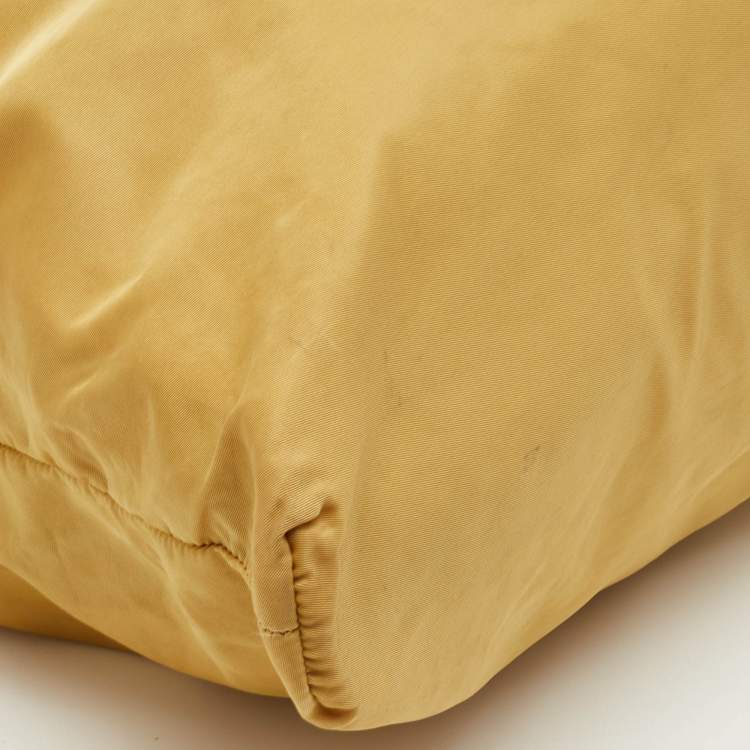 Pre Owned Prada Tessuto Yellow Nylon Shopper Tote