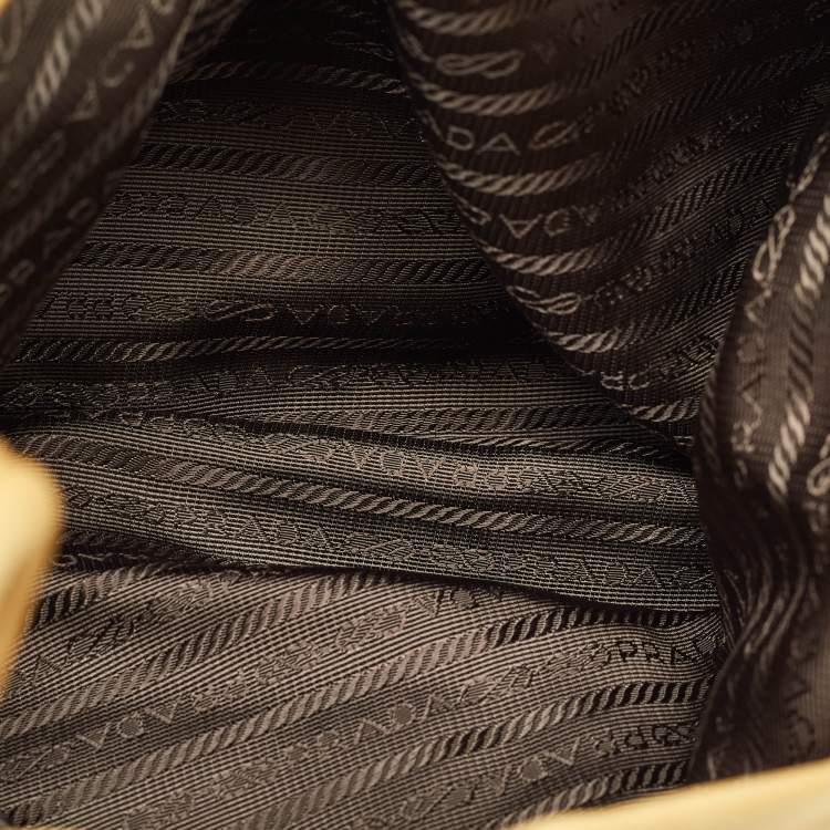 Pre Owned Prada Tessuto Yellow Nylon Shopper Tote