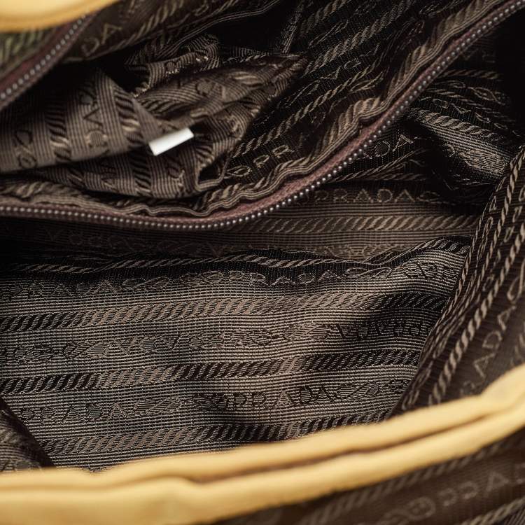 Pre Owned Prada Tessuto Yellow Nylon Shopper Tote