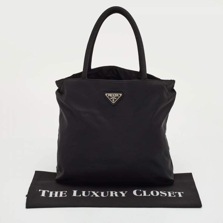 مملوكة مسبقًا Prada Tessuto City Black Nylon Tote