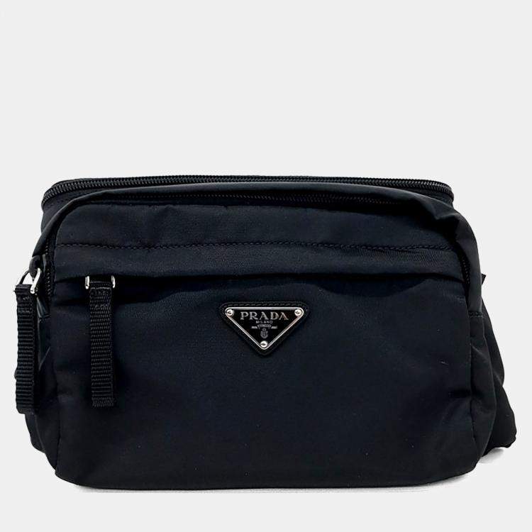 Pre Owned Prada Black Fabric Bike Bag (2VL005)
