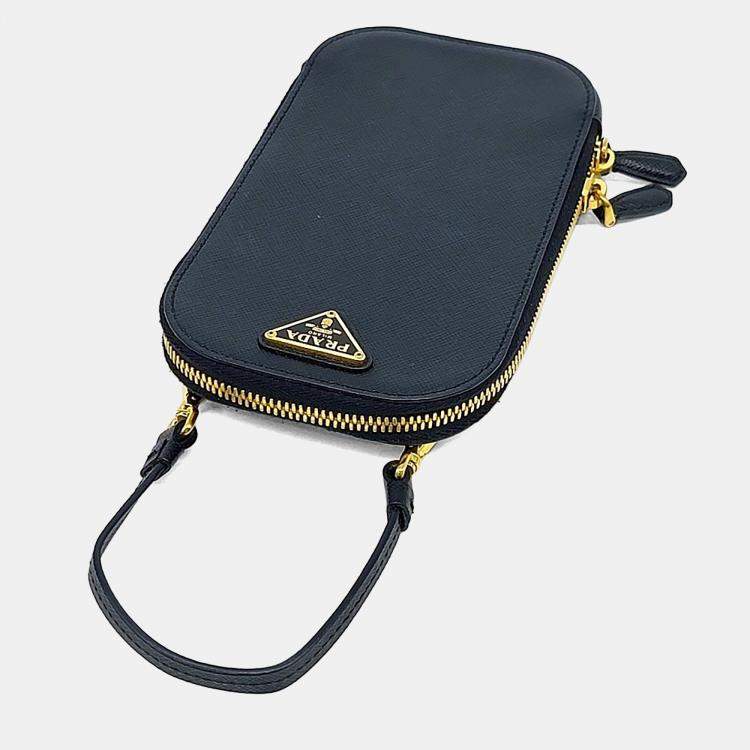 Pre Owned Prada Saffiano phone case and crossbody bag