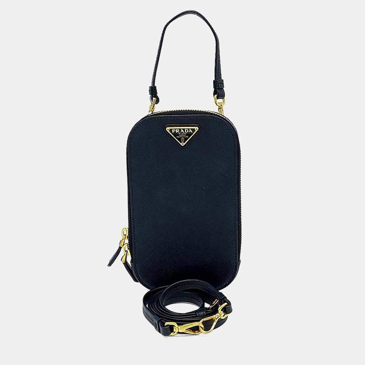 Pre Owned Prada Saffiano phone case and crossbody bag