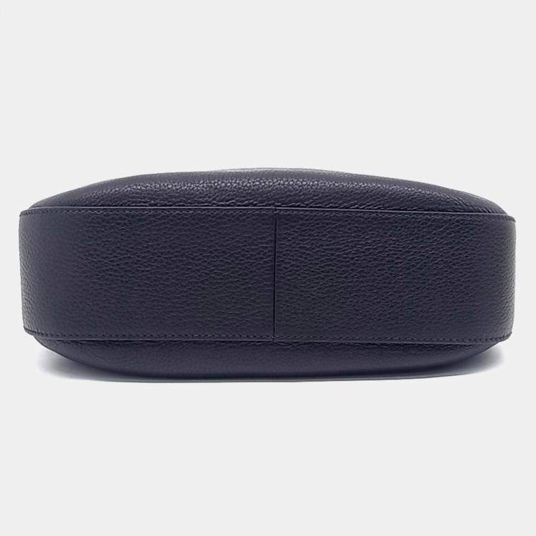 Pre Owned Prada Black Leather Vitello Phoenix Hobo Crossbody Bag (1BC166)