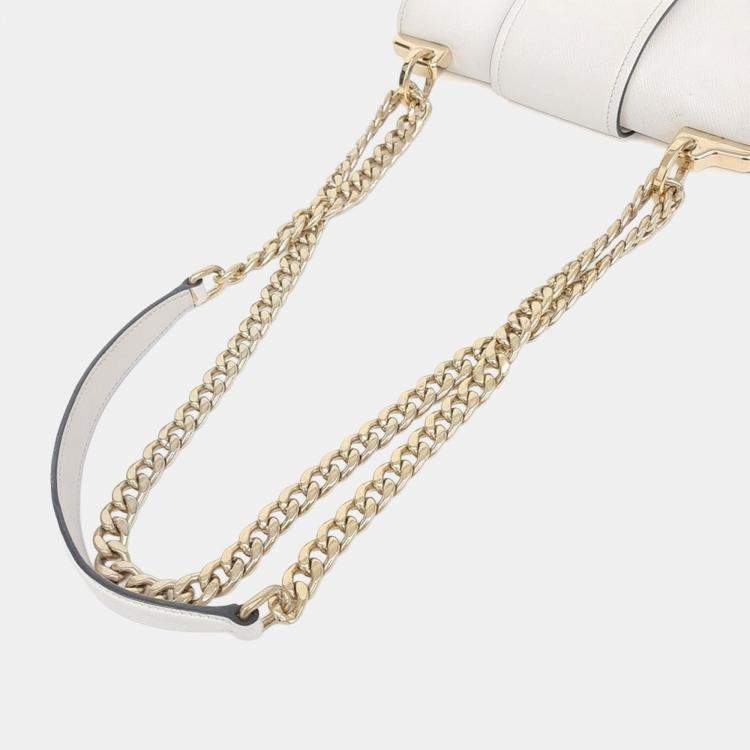 Pre Owned Prada Cream Leather Sidonie Crossbody Bag (1BD219)