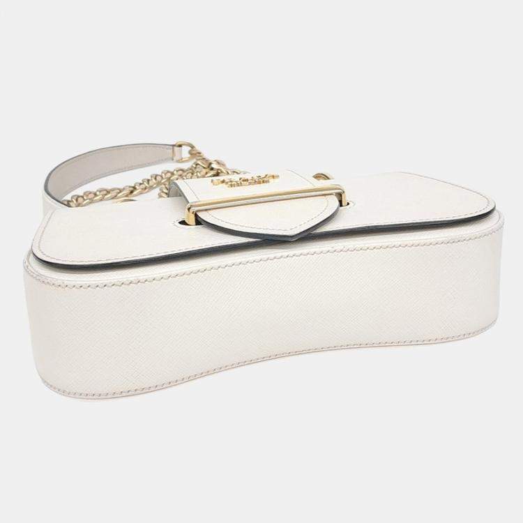 Pre Owned Prada Cream Leather Sidonie Crossbody Bag (1BD219)