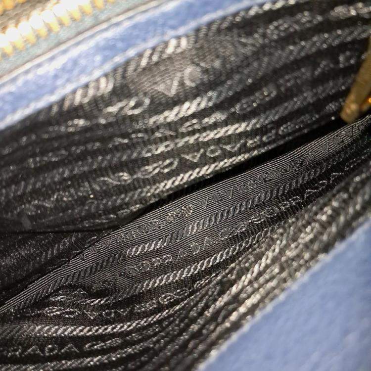 Pre Owned Prada Navy Blue Leather Crossbody Bag