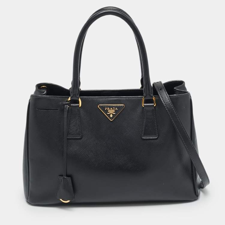مملوكة مسبقًا Prada Open Medium Black Saffiano Lux Leather Tote