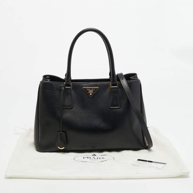 مملوكة مسبقًا Prada Open Medium Black Saffiano Lux Leather Tote
