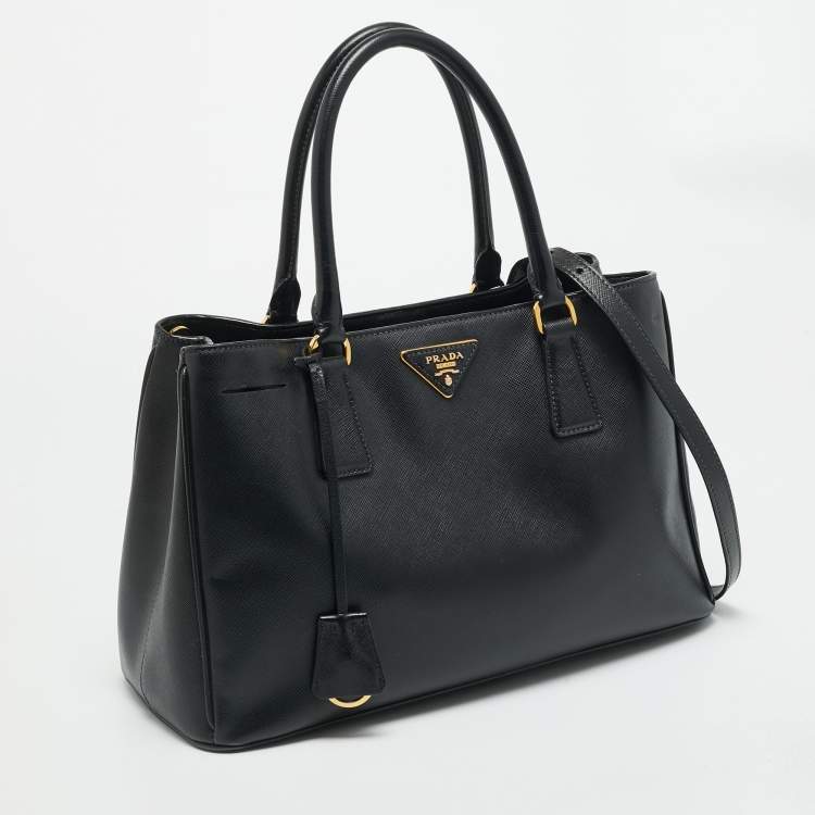 مملوكة مسبقًا Prada Open Medium Black Saffiano Lux Leather Tote