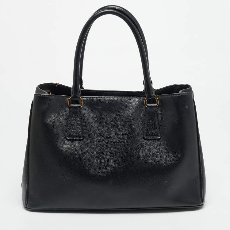 مملوكة مسبقًا Prada Open Medium Black Saffiano Lux Leather Tote