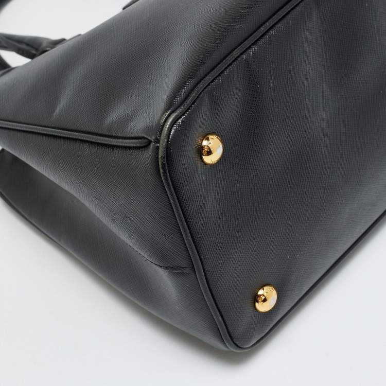 مملوكة مسبقًا Prada Open Medium Black Saffiano Lux Leather Tote