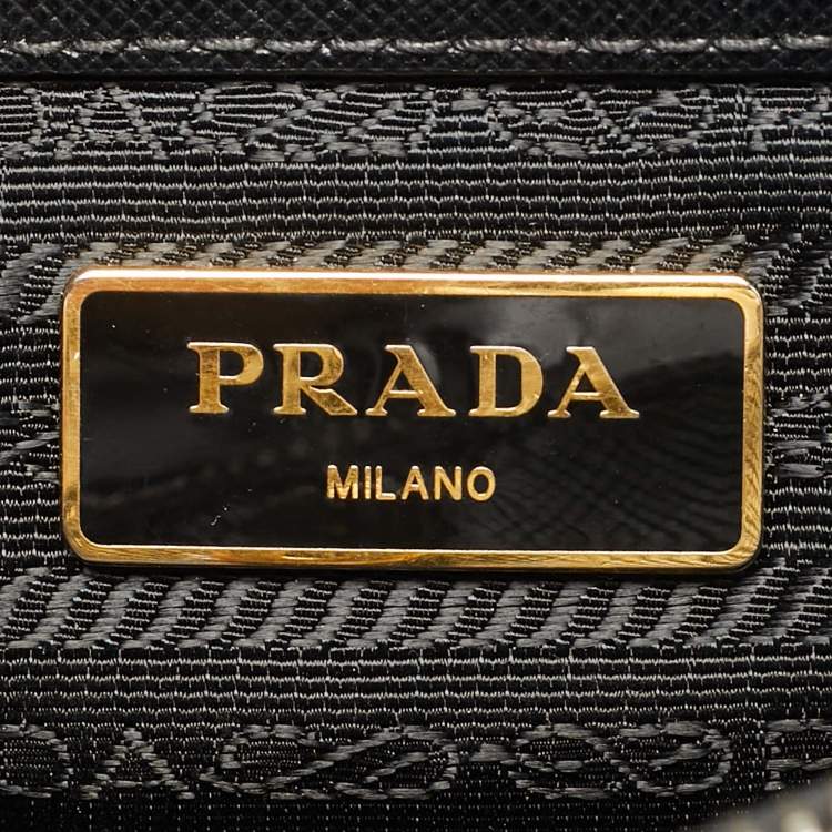 مملوكة مسبقًا Prada Open Medium Black Saffiano Lux Leather Tote