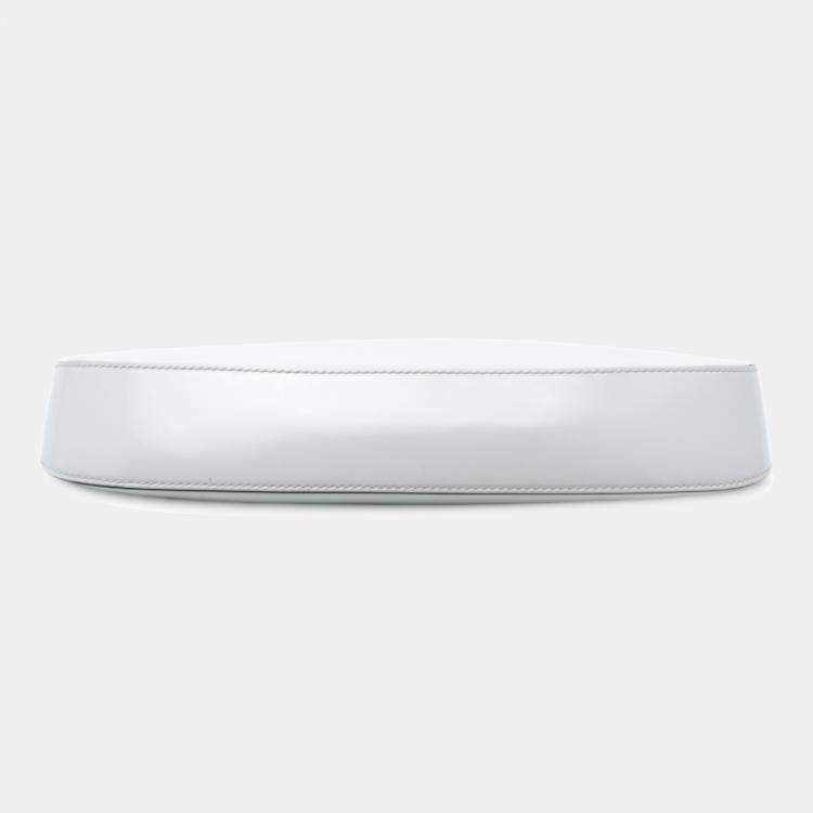 Pre Owned Prada White Brushed Leather Cleo Shoulder Bag