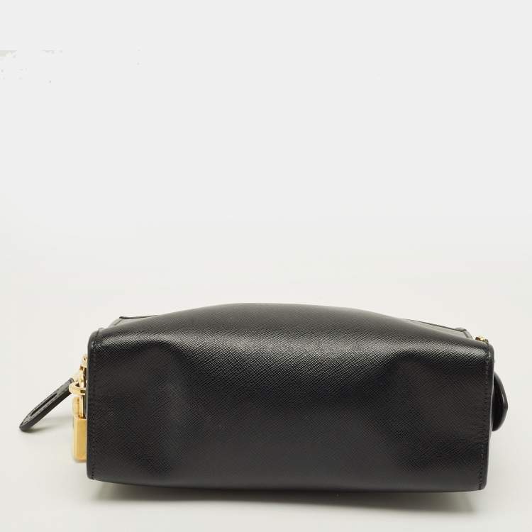 Pre Owned Prada Esplanade City Black Saffiano Leather Crossbody Bag