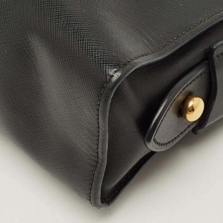 Pre Owned Prada Esplanade City Black Saffiano Leather Crossbody Bag