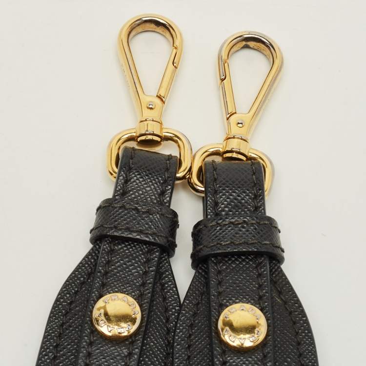 Pre Owned Prada Esplanade City Black Saffiano Leather Crossbody Bag